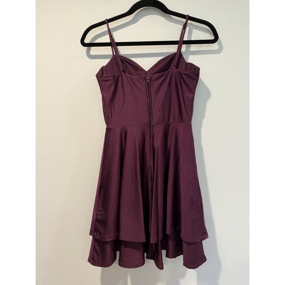 City Studios Dress Women Small Dark Purple Mini Mesh Corset Witchy Whimsigoth - Picture 2 of 5